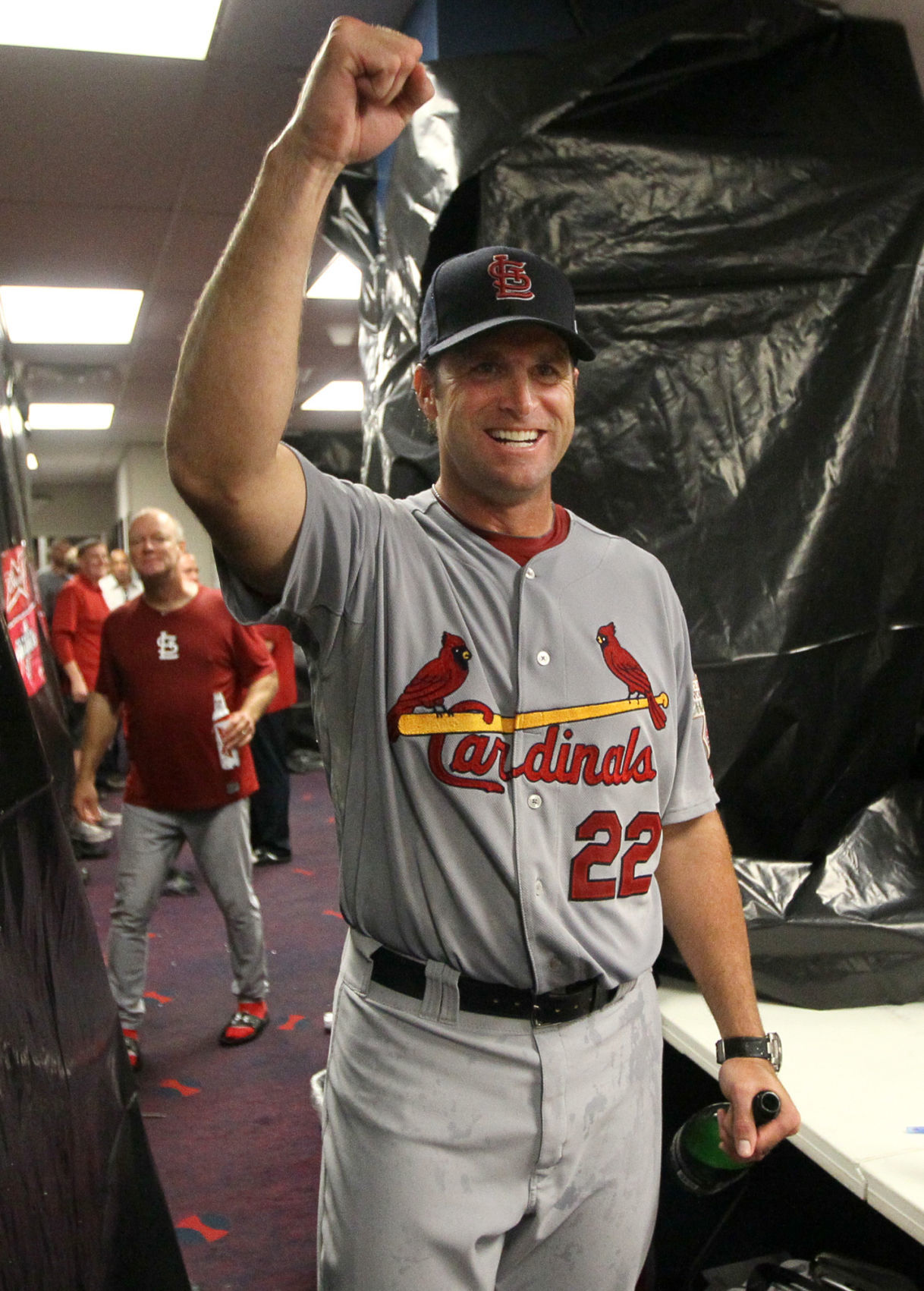 2012: Celebrating after a wildcard playoff game against the Atlanta Braves